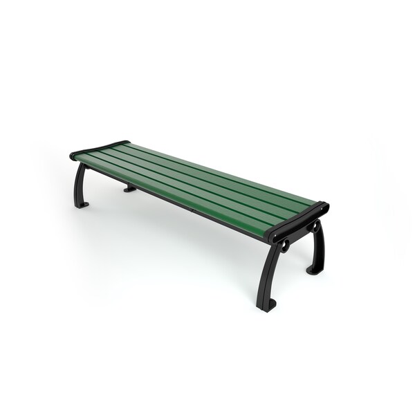 Green 5' Heritage Backless Bench with Black Frame